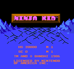 Ninja Kid Title Screen